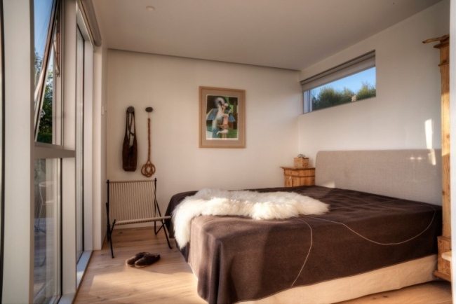 Nápad na zariadenie spálne vlnená deka kožušinový hod designový dom Island