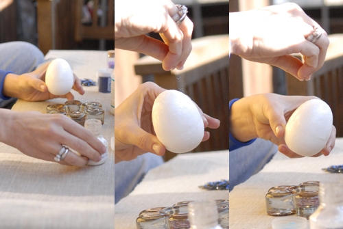 Craft nápad posypeme trblietkovými vajíčkami