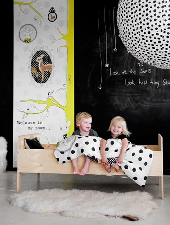 detská izba čierne biele bodky žlté akcenty detská a detská izba čierne a biele bodky žlté akcenty