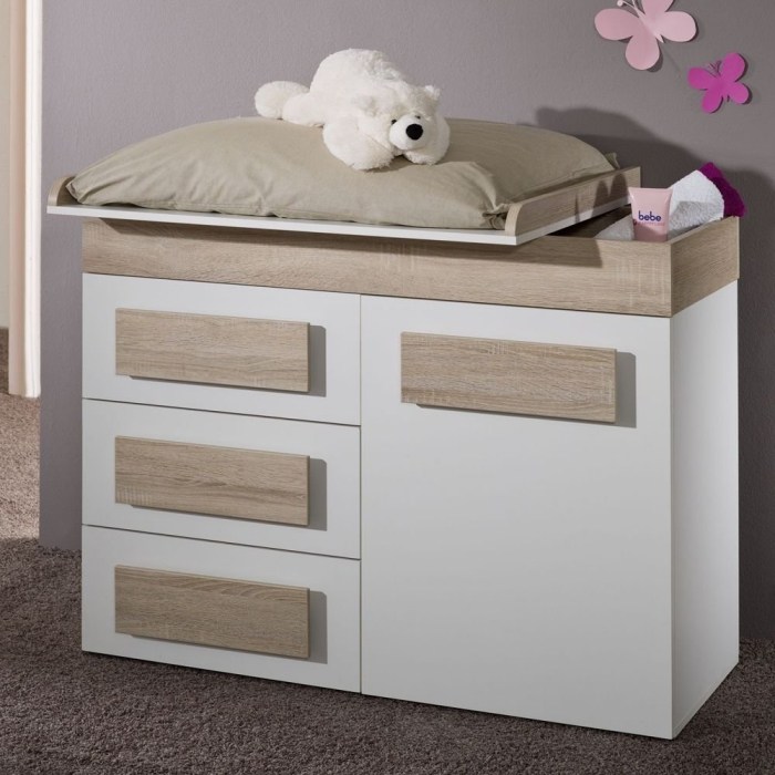 praktický-detský nábytok-Pharao24-prebaľovací pult-biely-dub-drsný-pílený-tonik