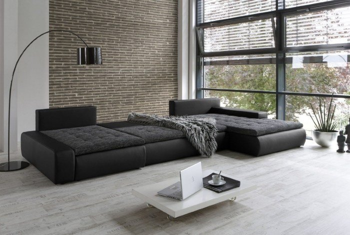 Osmanská obývacia časť-PANAMERA-čierna-antracitová-lôžková funkcia-PRÁCA