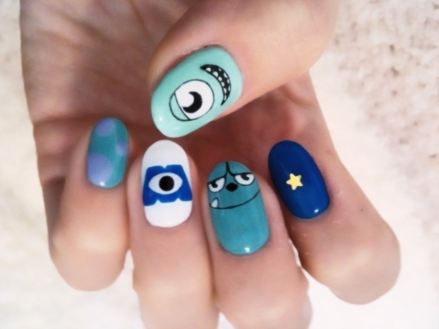 kreatívne nápady-nechty-umenie-nechty-monštrum-vrátane-dekor na nechty