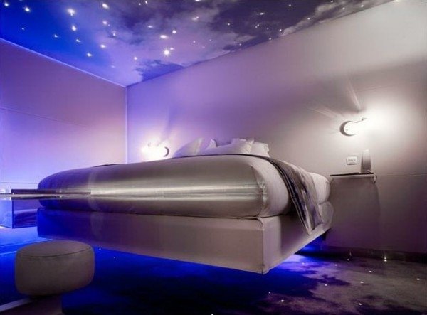 LED integrované nástenné stropné osvetlenie modrá fialová