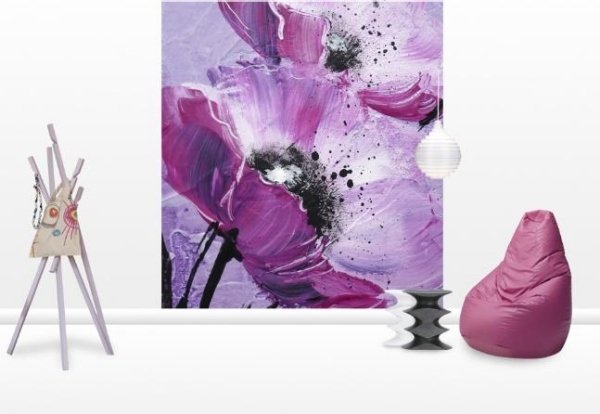 nástenné maľby purpurové abstraktné kvety chodba fototapeta na stenu fototapeta fialové abstraktné kvety chodba