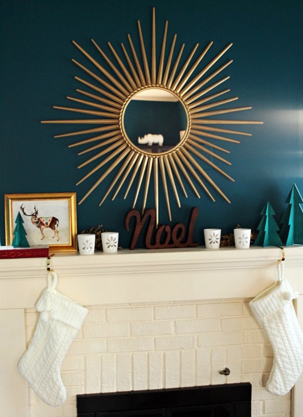 Nápady na dekoráciu Vianoce 2013 Dekorácie na stenu-slnečné zrkadlo-krbové vianočné figúrky Nápady na dekoráciu Vianoce 2013 Nápady na výzdobu steny Figuríny na krbové kachle