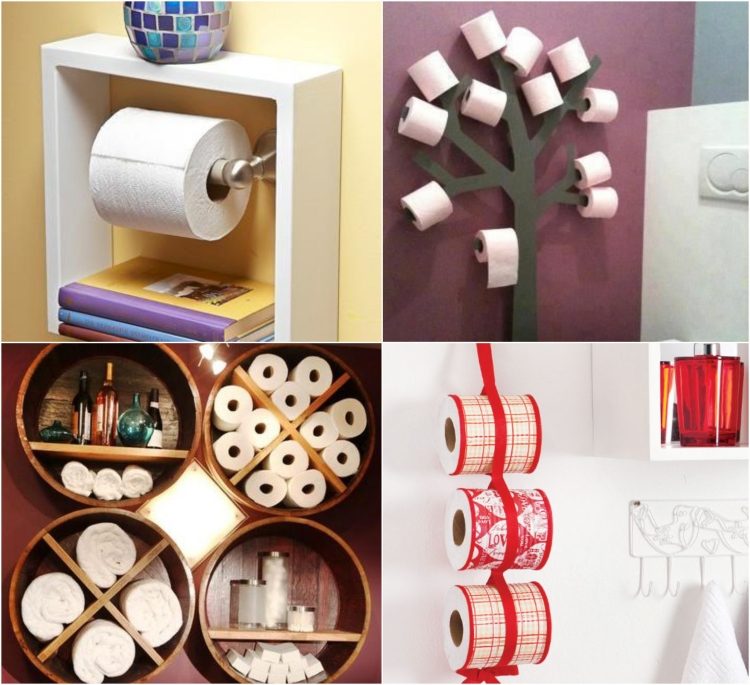 rôzne varianty skladovania toaletného papiera nápady-kúpeľňa-toaleta-skladovanie papiera-rôzne-variácie