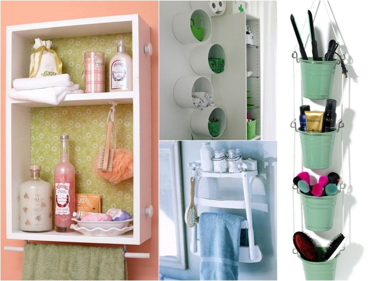 Kozmetiku v kúpeľni skladujte kreatívne nápady-kúpeľňa-kozmetika-obchod-zásuvka-stolička-pvc-potrubie-vedro