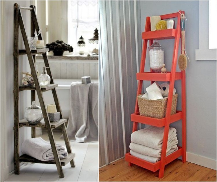 Štafle namiesto regálov na uloženie osušiek nápady-kúpeľňa-štafle-namiesto-regálov-osušky-kúpeľňové doplnky
