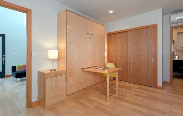 nápady posteľ stôl skriňa posuvné dvere laminát ľahké drevo