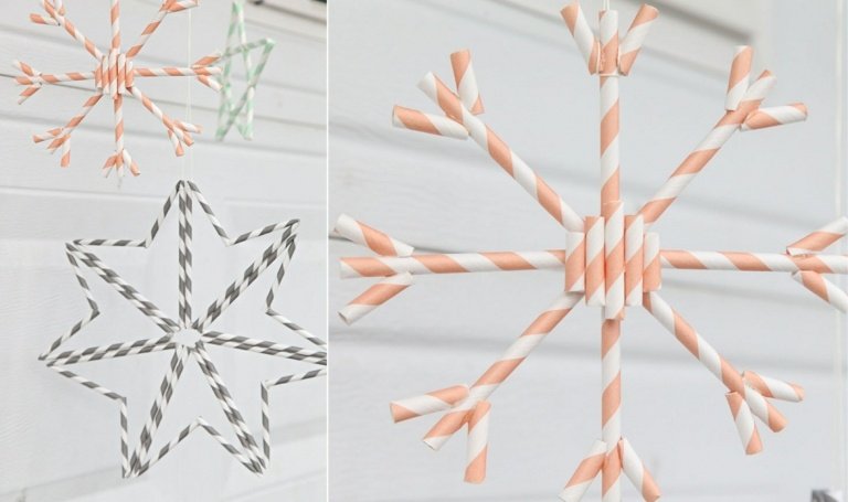 Nápady na zavesenie hviezd a snehových vločiek ako vianočných ozdôb