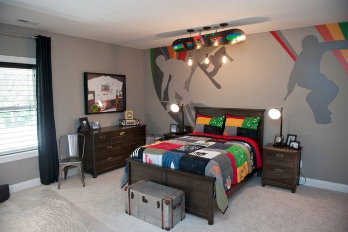 skater-teen-room-design-wall-grey-decoration-with-color