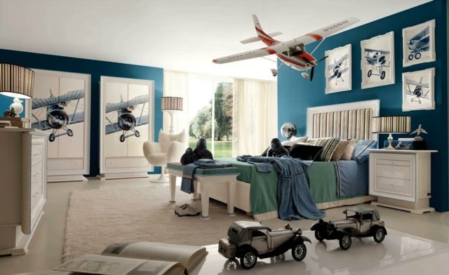 farba steny modrá mladistvý moderný dizajn