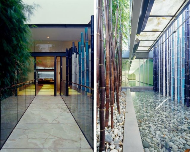 Vytvorte bambus záhradnej cesty z pieskovcových riečnych kameňov Nápady na obrazovku ochrany súkromia z bambusu z pieskovcových riek