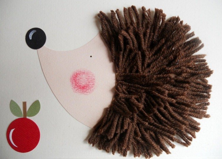 Ježko-drotár-vlna-papier-tvár-šnúrka-lepidlo