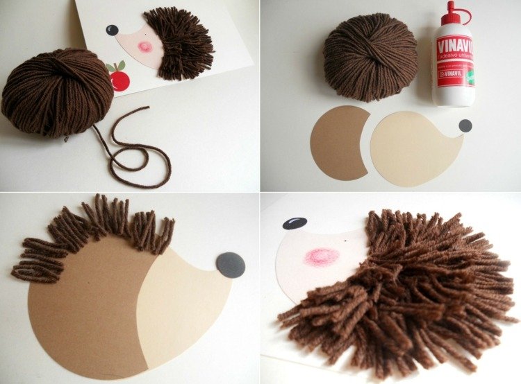 ježko-drotárstvo-začiatočníci-deti-nápady-lepidlo na vlnu-papier