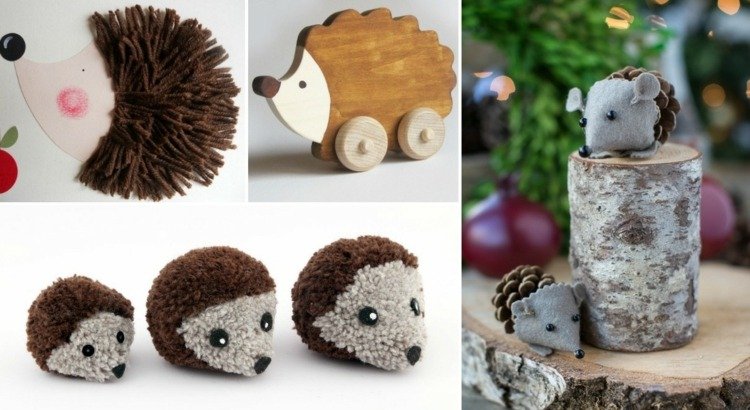 Ježko drotár mobil-nápady-plsť-inšpirácie-prírodné materiály