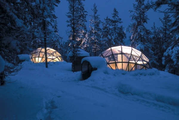 Hotel Igloo Fínsko vyrobený z termálneho skla Hotel Igloo Fínsko Northern Lights