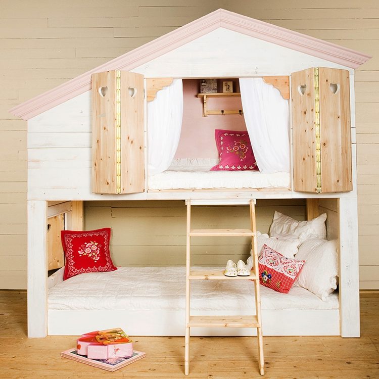 ikea kura posteľ prerobiť podkrovná posteľ posteľová žalúzia