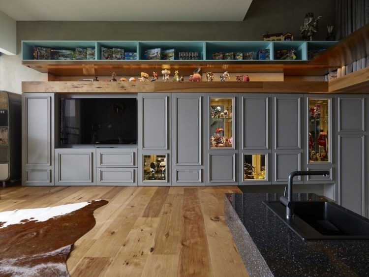 Život v kombinácii štýlov-zariadenie-jedna izba-byt-obývacia izba-obývacia stena-zbierka-lego-hračky