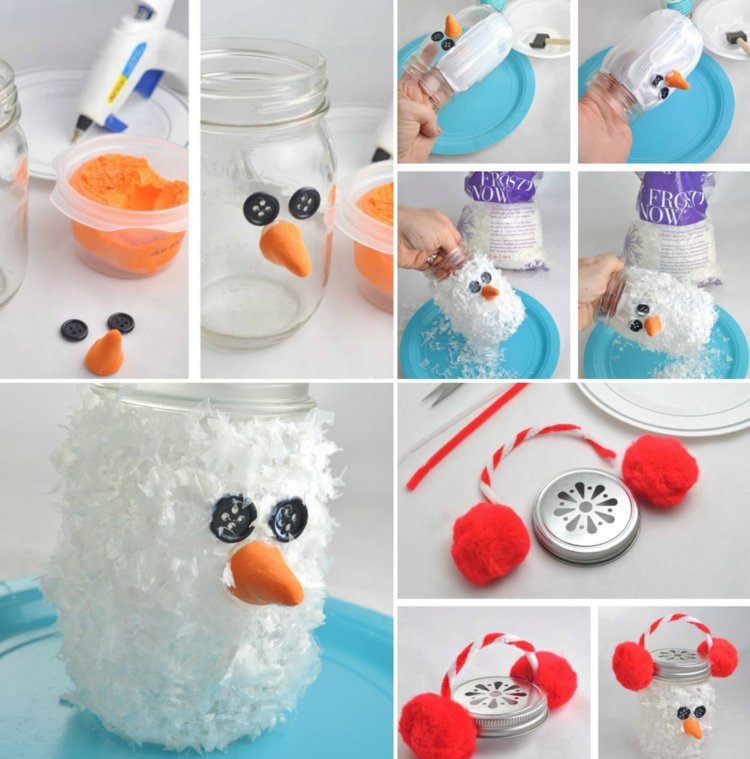 zimné ručné práce deti inštrukcie snehuliakov vyrobia si lampáš vlastnoručne