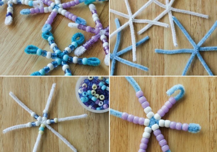 detská drotárska zimná snehová vločka čistič rúrok korálky batoľa dekorácia