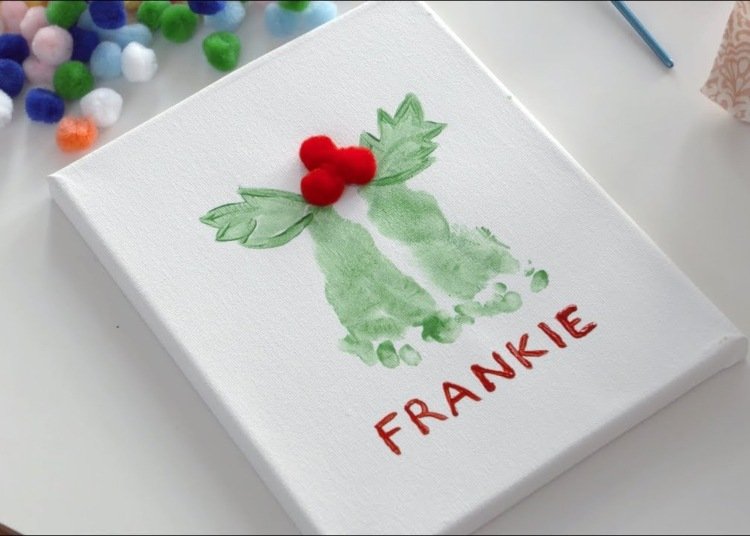 Ručné práce v januári s deťmi, vymaľujte imelo z stopy, sladký nápad pre domácich majstrov