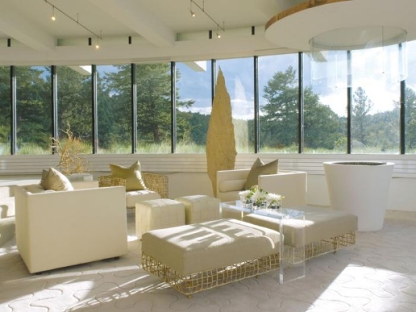 hollywoodske filmovacie domy Sklamaný dom interiér z bieleho zlata