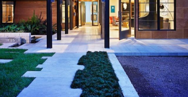 textúra dizajn moderný záhradný dizajn chodník dlaždice trávnik