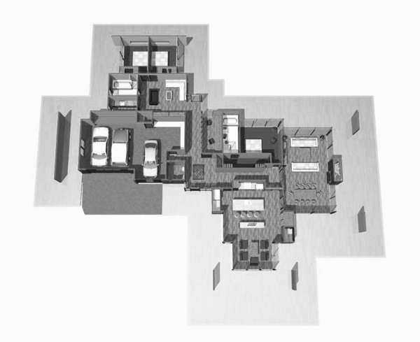 Architektonický plán rezidencie Dileu -3d 3D architektonický plán Dileu Residenz