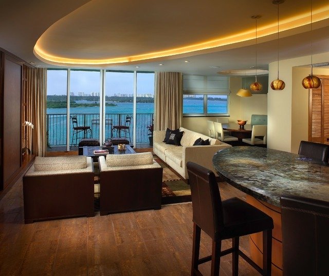 Obývacia izba nápady na bývanie drevená doska kuchynský ostrov