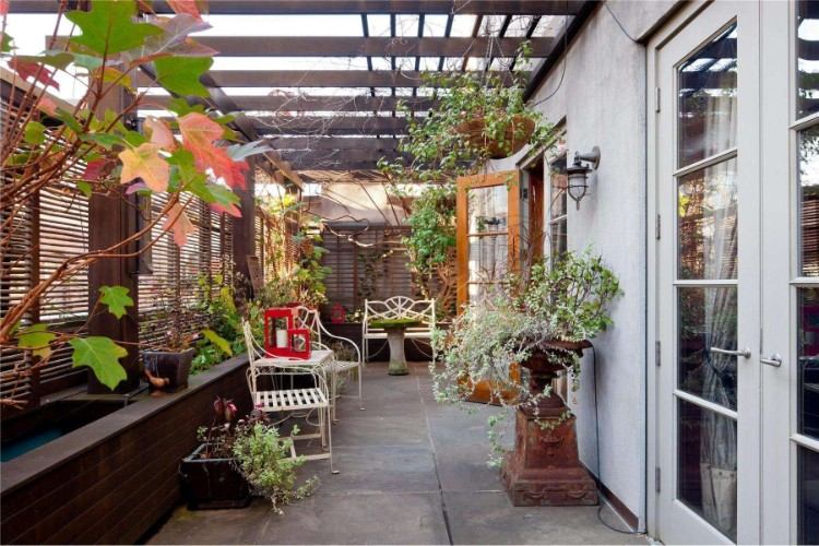 priemyselný vzhľad nápady na dizajn záhrady tipy moderná zimná záhradná žehlička na drevo