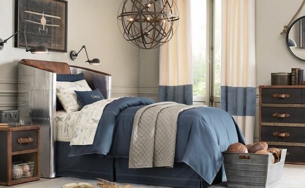 Priemyselný vzhľad chlapčenskej izbovej leteckej témy