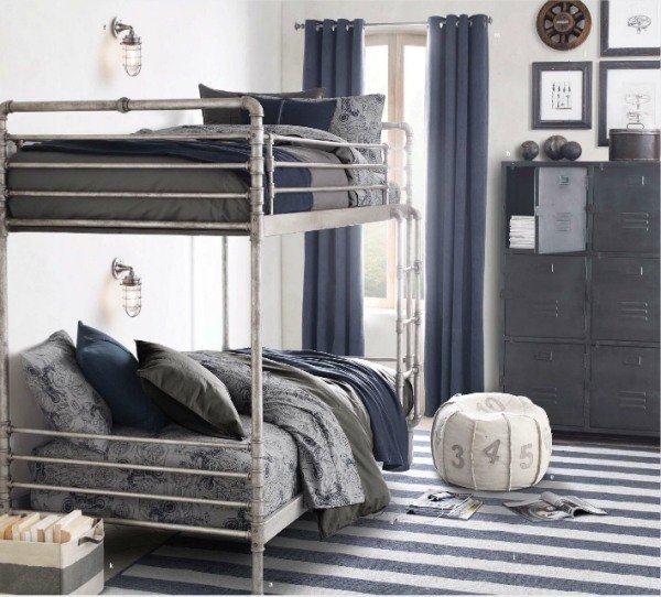 Poschodové postele do detskej izby v industriálnom štýle chlapcov