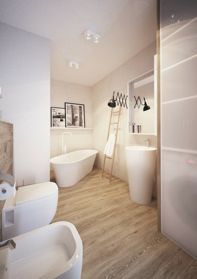 Drevo-vzhľad-podlaha-teplé-zariadenie-s-béžovo-bielymi