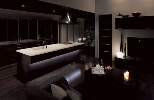 puristická-hnedá-moderná-kuchyňa-ostrov-obývačka