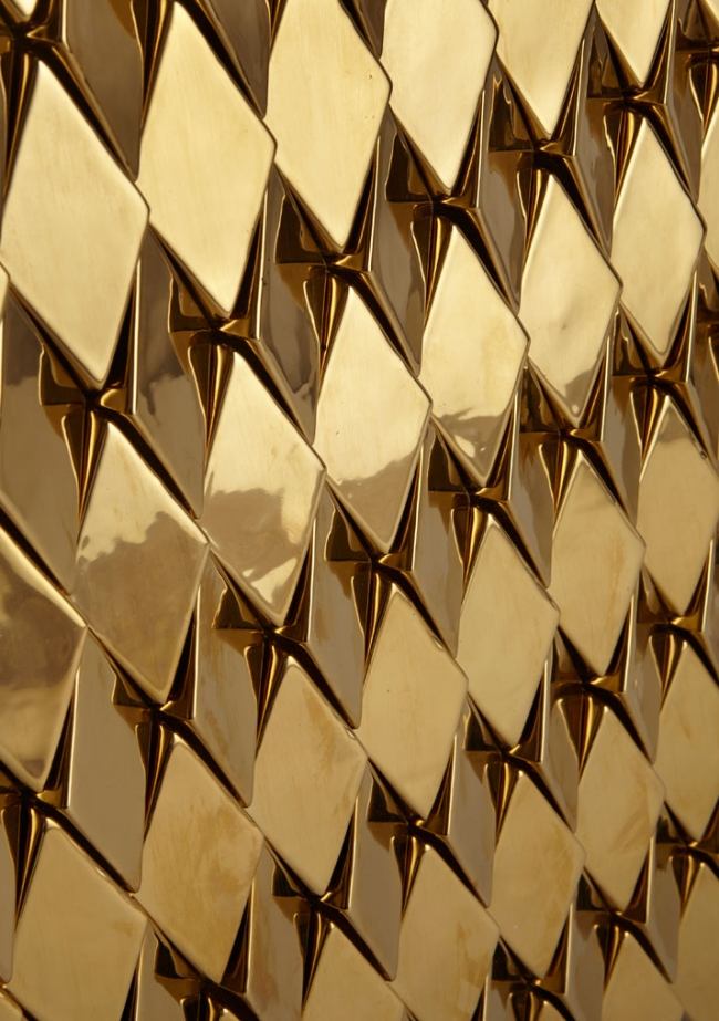 Lesklé zlaté keramické dlaždice Design-Giles Miller-Studio