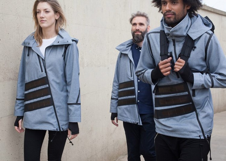 Vetrovka s integrovanými solárnymi článkami poskytuje elektrickú energiu, keď ste vonku inovatívny-textil-inteligentný-odev-vetrovka-solárny článok-dizajn-vonkajší