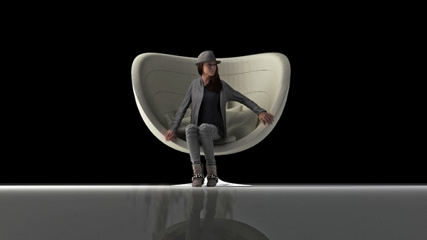 Relaxačné nábytkové kreslo-biele KMJ Kreslo relaxačného nábytku-biele štúdio KMJ