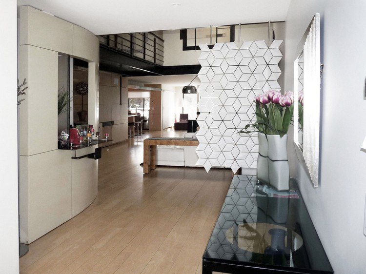 Inšpirácia dizajnovým nábytkovým predeľovačom-posuvným závesom-fazetou-kvitnúcou