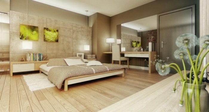 Drevená podlaha a drevený dizajn v popredí v priestore na spanie Vizuall-drevena-podlaha-design-s-drevom