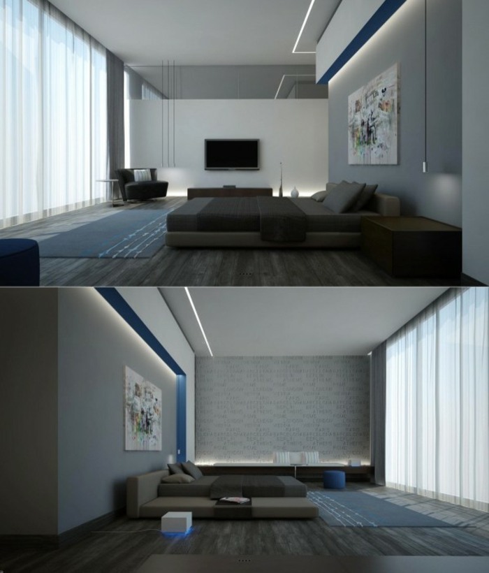 moderný apartmán so spálňou od spoločnosti Mimar Interiors Mimar-Interiéry-moderné zariadenie