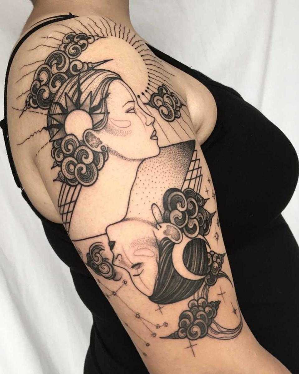 Zodiac Tattoo Blíženci Nápady na tetovanie na rameno Trendy v japonskom štýle