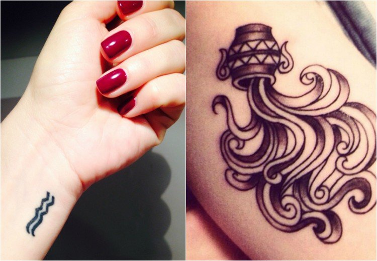 Tetovanie zverokruhu vodnár-symbol-vlny-zápästie-voda