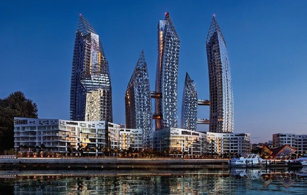 Moderná architektúra-Daniel Liebeskind-mrakodrap projekt moderného dizajnu