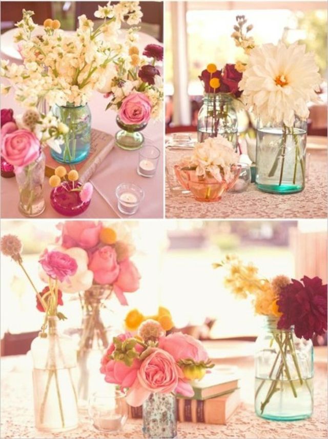 V tomto prípade vzniká jarná nálada jarné dekoračné sviečky rustikálne farebné kvety