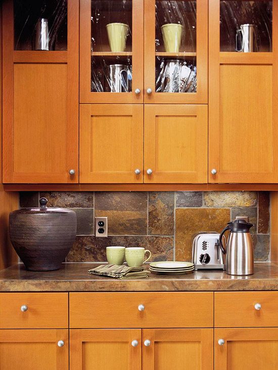 nápady na dlaždice z prírodného kameňa pre návrhy zadnej steny kuchyne