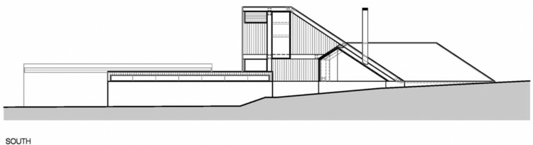 Bungalov s interiérom z dreva a betónu v bočnom pohľade bočný pohľad na projekt maddison architects betónová architektúra drevený interiér