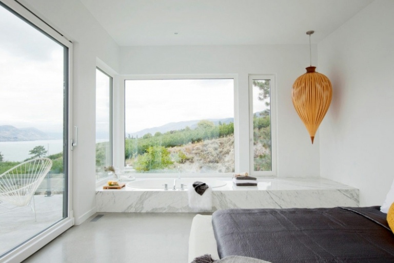 interiér biely mramor pôvodný dizajn zariaďovacej steny