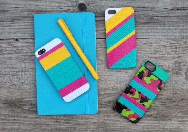 iPhone-Case-Artcover-do-it-yourself-nápady-farebné-pruhy-stuhy