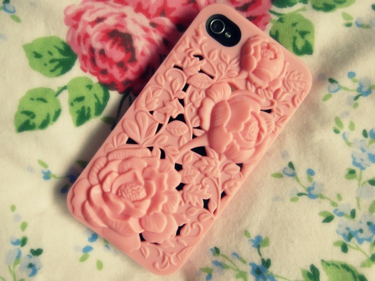 kvety 3d efekt vintage štýl obal na iPhone silikónová guma